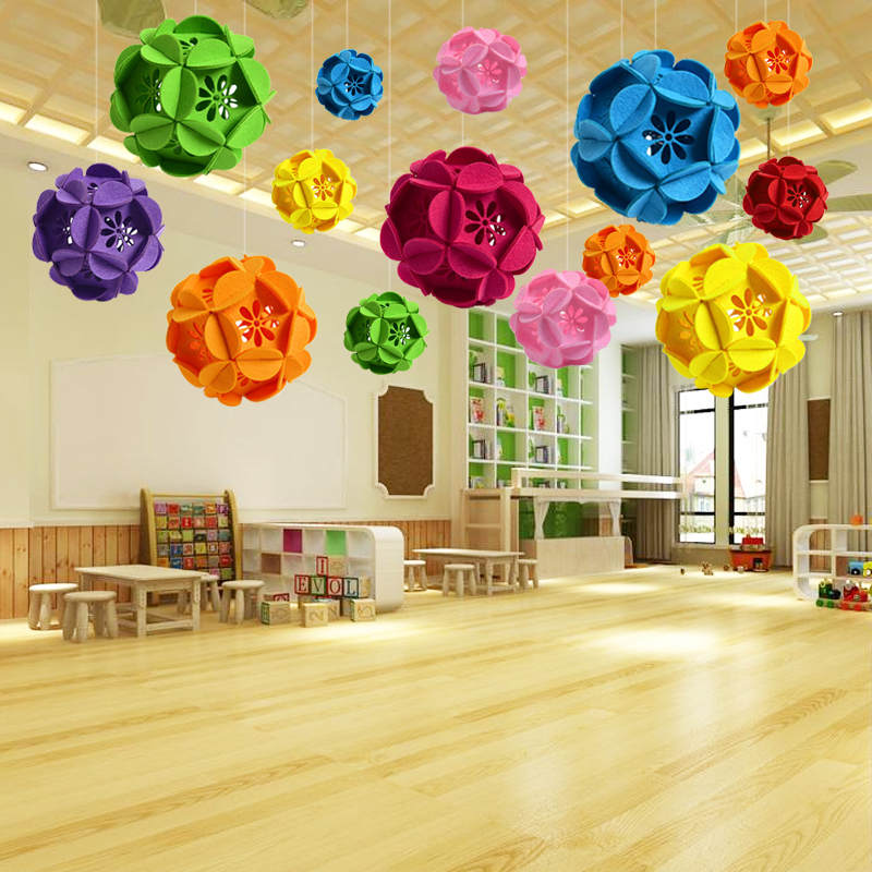 School Kindergarten Hanging Ornaments Classroom Corridor Decoration Materials Creative Ceiling Shopping Mall Festive Arrangement Embroidered Balls