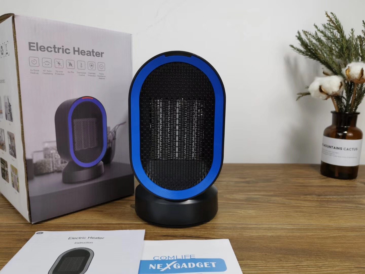 European mini heater shaking head fan heater electric heater household energy-saving heating electric grill stove student home table