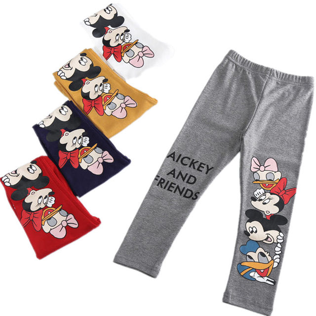 Children's clothing 2020 spring new Korean version girls cartoon printing slim pencil pants elastic trousers leggings