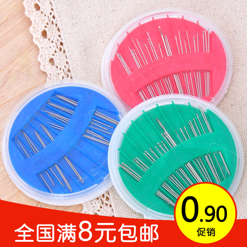 9 9 Home Combined Hand stitch needle Round boxed Sewing Needle Wire Box Handmade Needle Single Case Sale