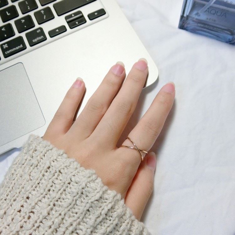 Nhật Bản và Hàn Quốc đơn giản chung nhẫn trang sức thủy triều đuôi vòng kim loại nhẫn nữ retro phụ kiện đơn giản nhẫn 2082 nhẫn đính hôn