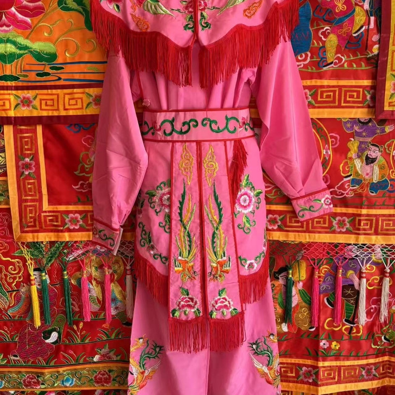 潮汕英歌舞孙二娘英歌服装游神营老爷挑花篮舞台演出服饰锣鼓队