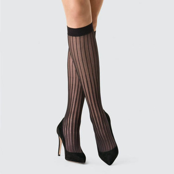 Swiss Imported Fogal 30D Vertical Stripe Elastic Matte Comfortable Breathable Non-Slip Mid-Calf Socks for Women