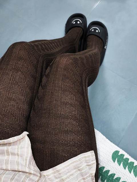 German Imported Hudson Winter Plait Wool-Blend Cable Knit Autumn and Winter Warm Semi-Sheer Tights