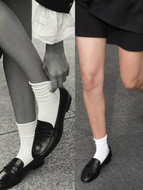 German Imported Hudson Relax Fine Thin, Soft, 65% Cotton Mixed Rolled-Edge Mid-Calf Women's Socks