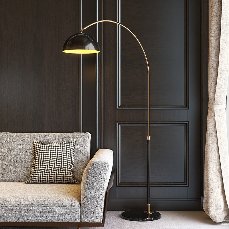 シンプルなアメリカンモダンノルディックライトラグジュアリーイタリアンミニマリストオールコパーリビングルームベッドルームスタディソファサイドフィッシングフロアランプ