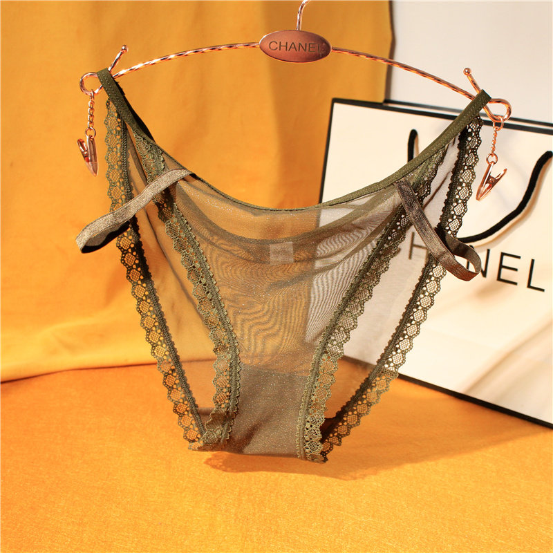 Fading ▲ Sparkling mesh ▲ Seamless panties women's simple sexy transparent European and American women's waist bag hip briefs