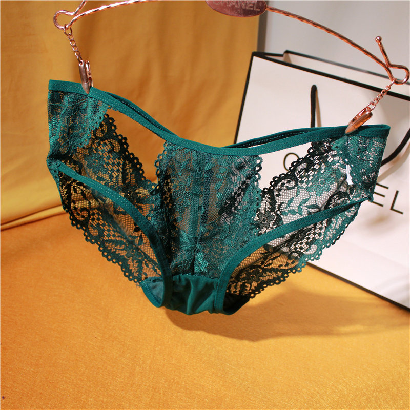 Good goods rest assured ▲Sexy lace panties lace edge low waist sexy thin belt temperament women's European and American briefs