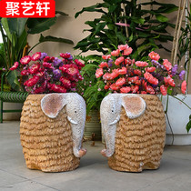 Simulated animal elephant flowerpot villa outdoor courtyard decoration home garden ornaments balcony landscaping garden sketches