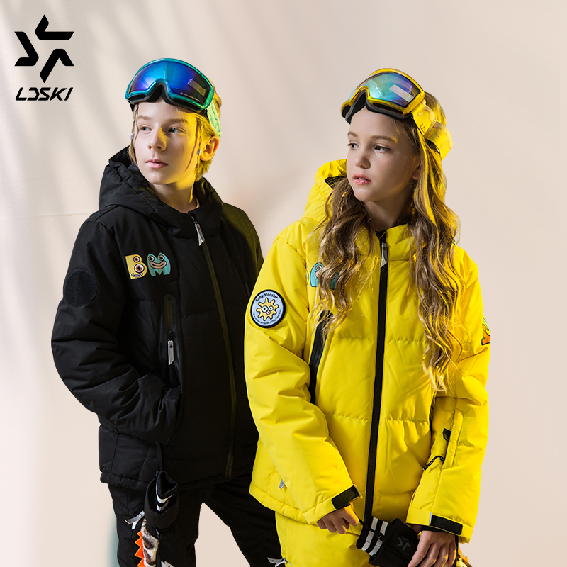 Ldski children ski suit boys girls ski clothes single double board ski suit waterproof and warm wear and wear pants cover