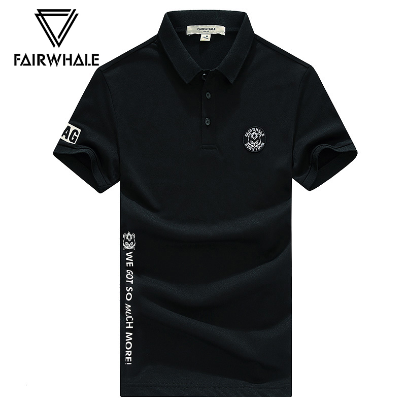 Đánh dấu Wafi ngắn tay nam 2020 Summer Simple Slim Slim Trắng Ins Cảng Gió Flip-Collar Polo Shirt Man Tide