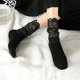 Lace mid-tube socks women's Japanese style pile socks Korean style socks women's trendy cotton mid-length stockings lace lace