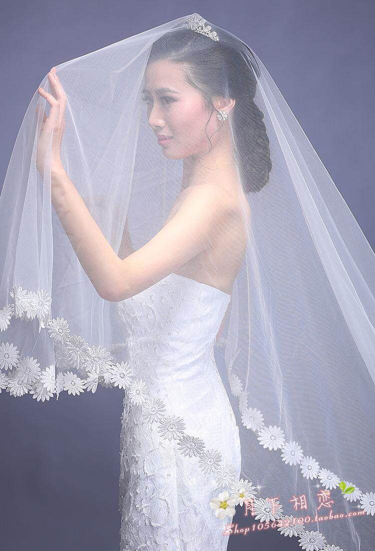 Vern ultra - long drag tail 3 m vintage lace soft - pervasive yarn bride married lace dress