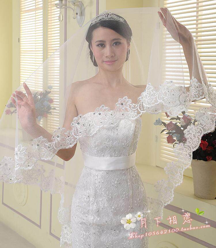 New wedding dress accessories head yarn extra-long retro great 3 m 3 m 5 m 10 m head yarn Korean bridal head yarn