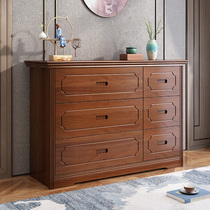 Solid wood chest of drawers Six chest of drawers Floor-to-ceiling living room Bedroom room Household multi-drawer storage storage cabinet Low cabinet