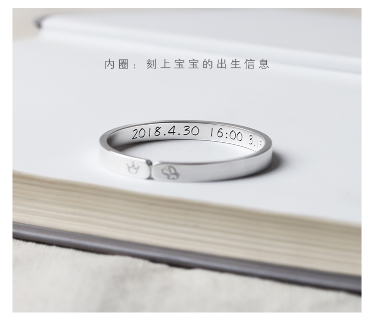 Vòng tay bạc cho bé 999 tinh khiết bạc trăng tròn quà tặng trẻ em khóa sống lâu dài sterling bạc tùy chỉnh chữ nam và nữ phù hợp với bé vòng daniel wellington 