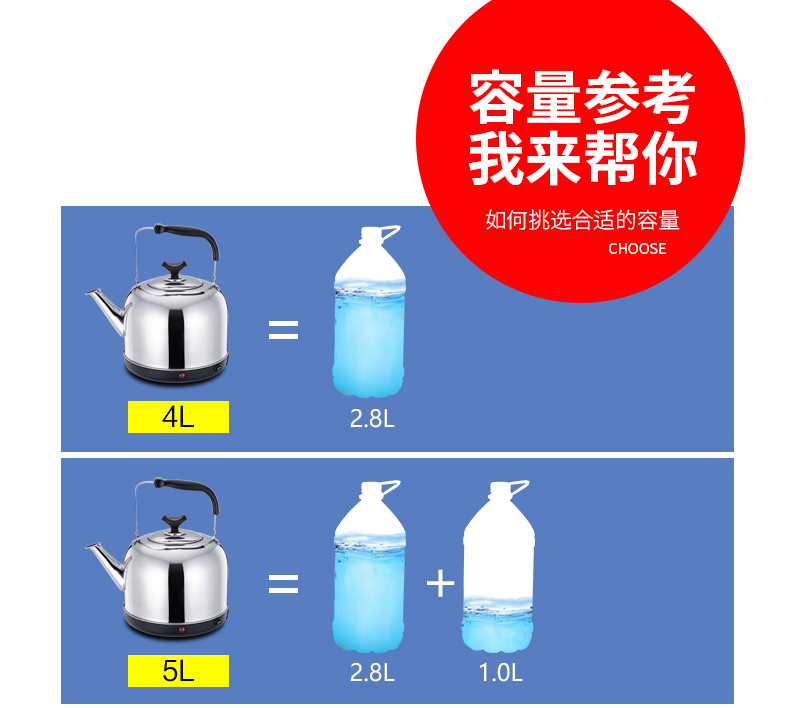 Ấm đun nước điện gia dụng ấm đun nước bằng thép không gỉ ấm đun nước công suất lớn đun sôi nước tự động tắt nguồn ấm bình siêu tốc coex