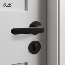 Black door lock simple magnetic silent split indoor bedroom universal door handle household solid wood door lock
