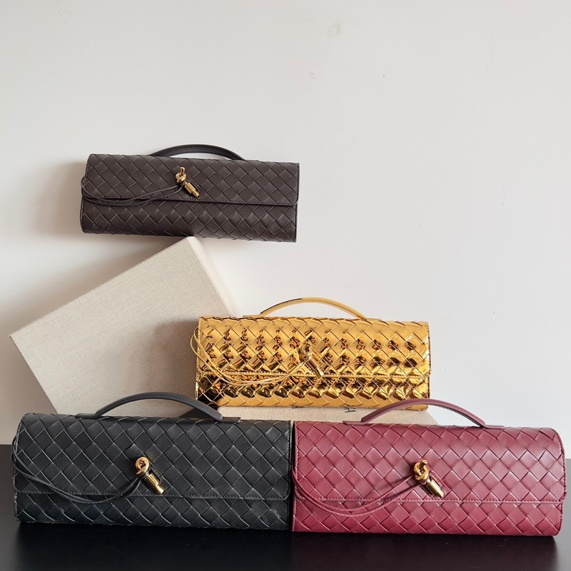European and American Trendy Sheepskin Hand-Woven Evening Bag Andiamo Clutch Bag Handbag Underarm Bag for Women