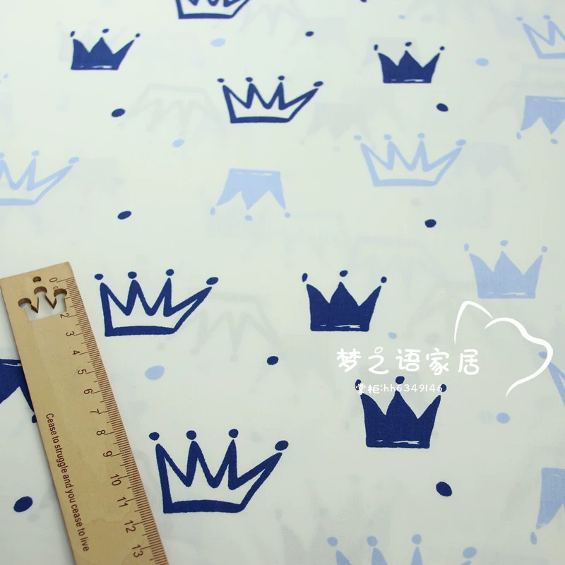 Bắc Âu Crown Cotton Twill Cotton Quần áo Rèm Bộ đồ giường Chế biến vải Không có chất huỳnh quang - Vải vải tự làm