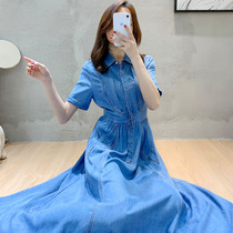 Sandro Beytagh tencel denim dress female summer 2021 new shirt skirt design denim skirt