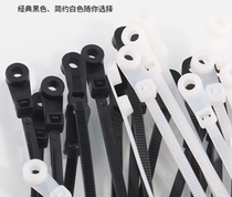LADEVR RAND FIXED HEAD TYPE NYLON TIE SCREW HOLES ONE PULL TO LOCK BUNCH WIRE STRAP BLACK WHITE