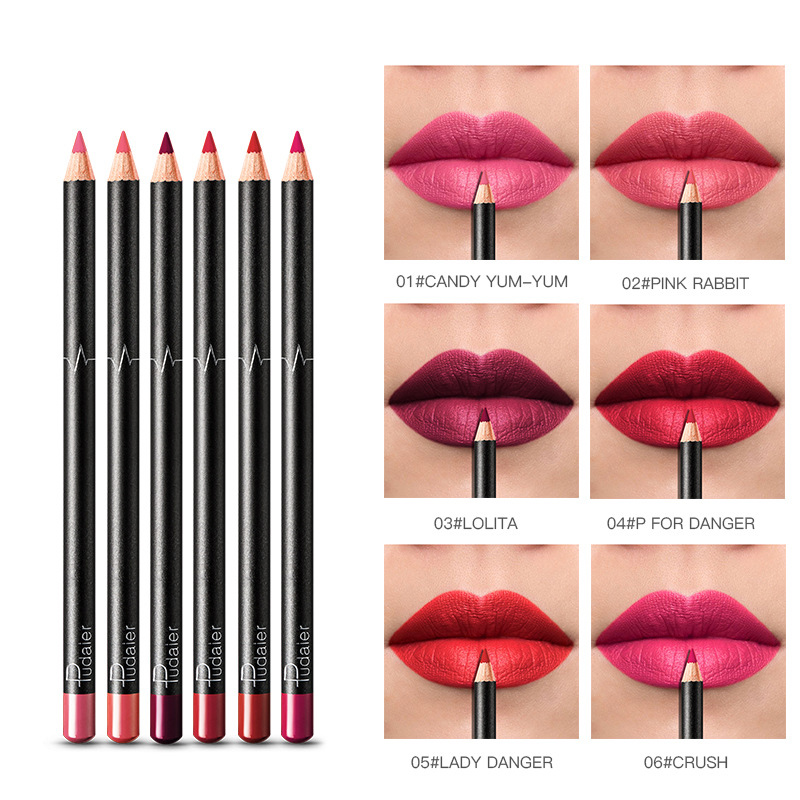 36 color lip liner pen female hook line waterproof long-lasting non-decoloring nude bean paste red brown biting lip pencil does not stick cup