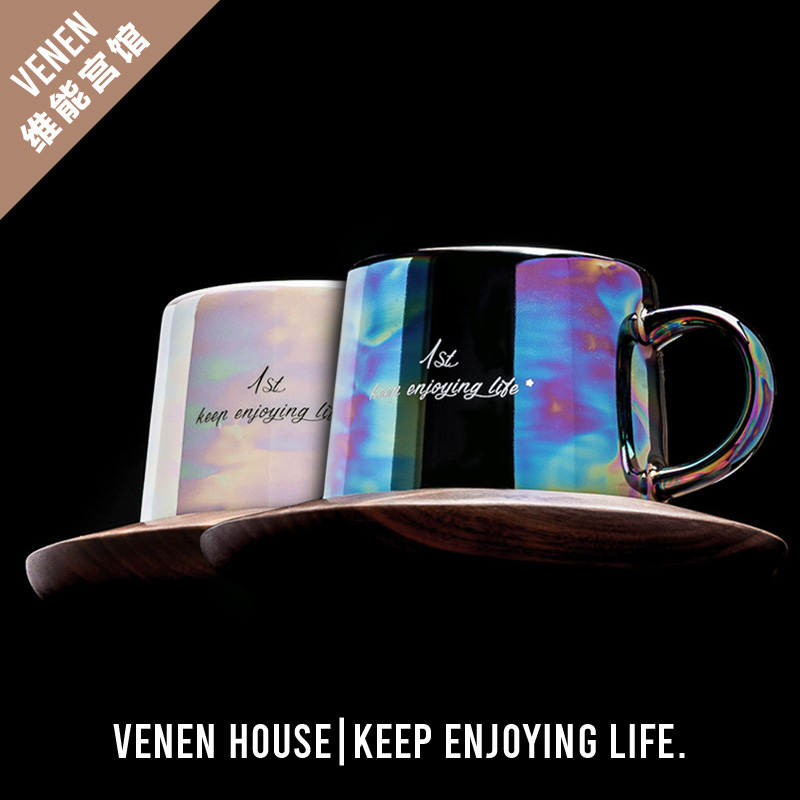 Veneng Palace Pavilion Ceramic Mug Nordic Cup Creative High-value Men's Small Luxury Aurora New Year Coffee Cup