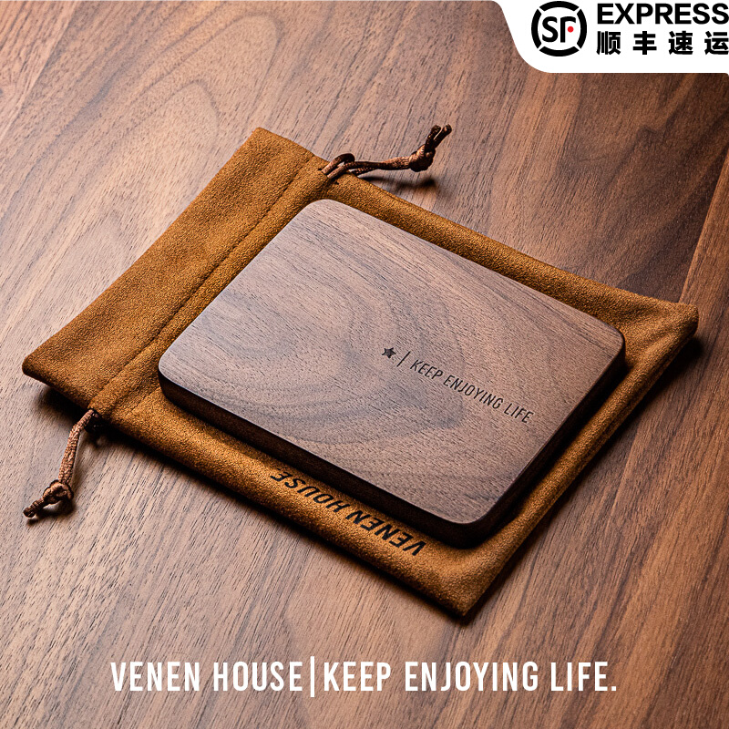 Wei Neng Palace Pavilion European style simple style beech wood cup mat black walnut mug creative log heat insulation coaster