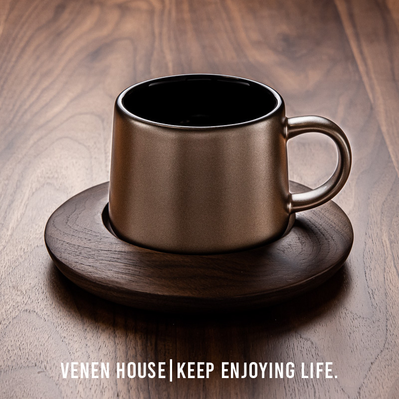 Veneng Palace Small Capital Gold Mug Advanced Hanging European Luxury Frosted Cup Ceramic Household Coffee Cup