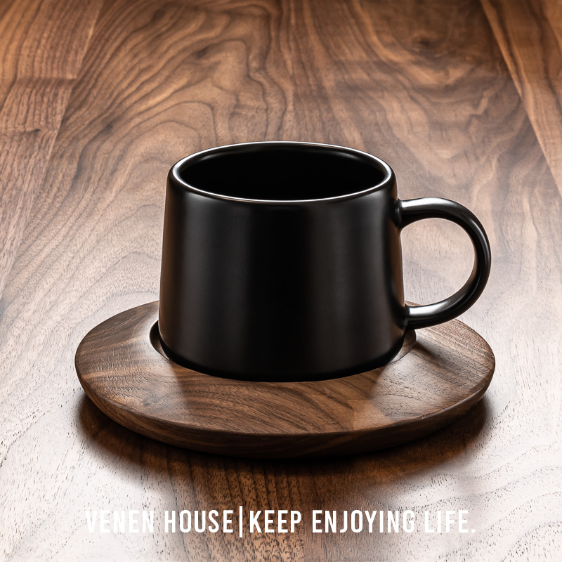 Vineng Palace Gallery Eurostyle Small Extravaganza Mark Cup Superior Cup Men Frosted Retro Black Ceramic Cup Coffee Cup
