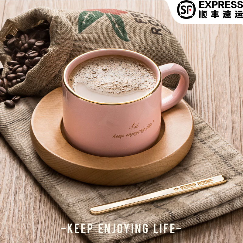 Vernon Palace Mug European Luxury Classic Simple Ceramic Mug Ladies High-grade Powder Coffee Cup New Year's Gift