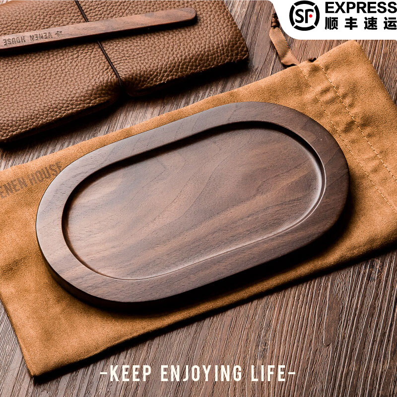 Viability Palace Black Walnut Wood Mat European Tea Circuit Log Household with Classic Cup Insulation Coffee Cup Mat