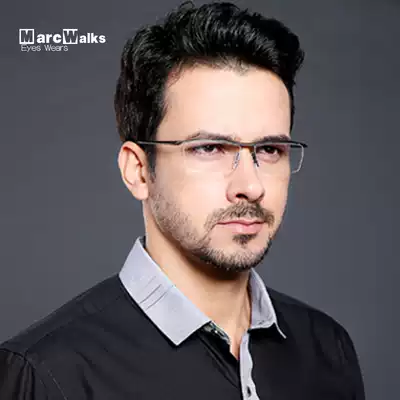 Glasses frame myopia men myopia glasses men eye frame half frame pure titanium finished myopia glasses frame