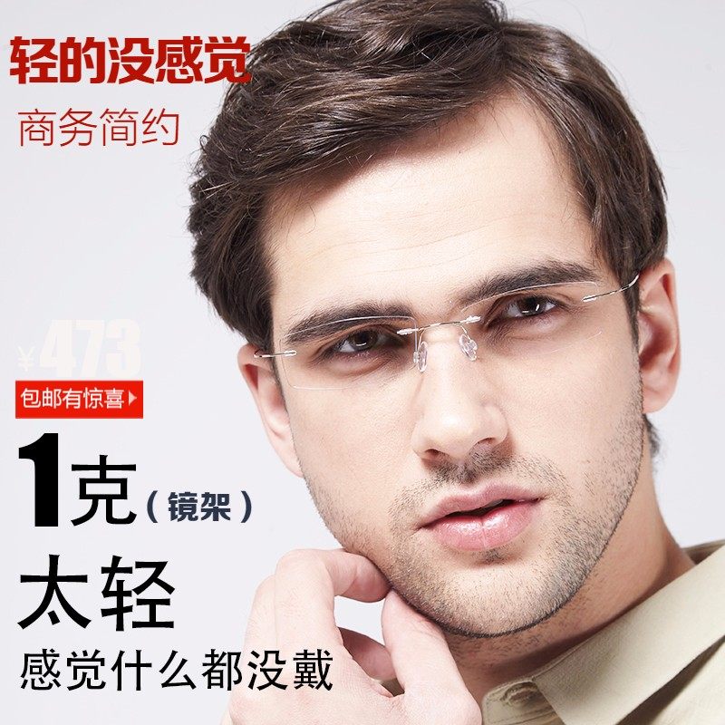mens round rimless eyeglasses