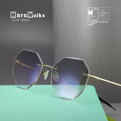 Frameless glasses Glasses myopia glasses frames Glasses frames frames Fashion ultra-light glasses men and women cut edge folding models