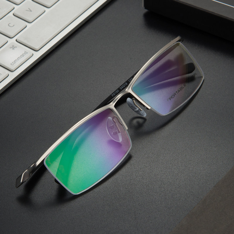 Half-frame spectacle frame myopia male myopia glasses male titanium alloy spectacle frame worthy glasses finished myopia glasses