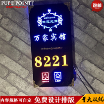 Creative with lights LED luminous KTV door number hotel box room door number custom