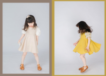 HININI2021 original design summer new childrens girls French floral bubble sleeve two-piece dress