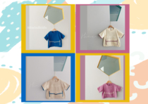 HININI original design 2021 summer new products childrens womens mens neutral childrens bubble cotton short-sleeved cotton suit