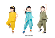 HININI original design 21 summer new ice sense childrens solid color ice silk thin sleeveless suit men and women children