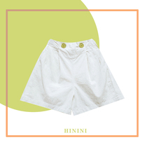 HININI original design 2021 summer childrens girls solid color white cotton shorts high waist sold out