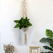 Tấm thảm đan bằng tay của boho giỏ cao một mét chậu hoa khô trong nhà và ngoài trời trang trí thời trang