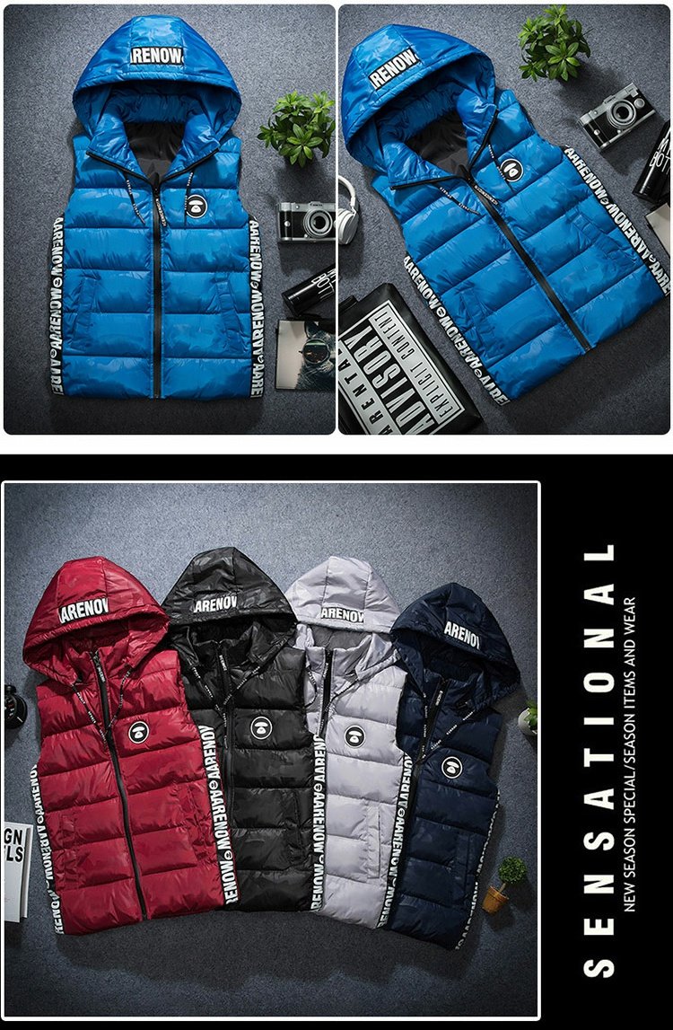 Mùa thu đông đông cậu bé xuống áo vest cotton nam áo khoác cotton dày lên thanh niên học sinh trung học vest vest áo ghi lê