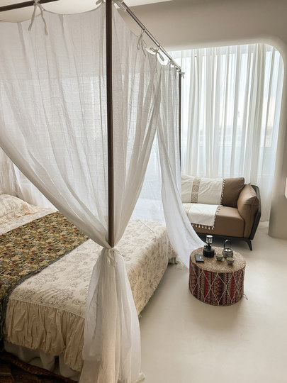 全棉绑绳款老式床蚊帐三开门纯棉宫廷落地卧室床幔家用A类棉纱