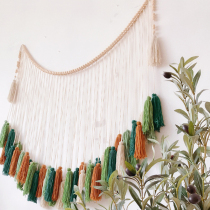 Hand-woven Moroccan pastoral countryside forest-style partition curtains soft furnishing B&B sofa tapestry wall decoration background