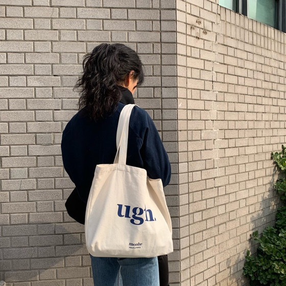 Korean chic Harajuku solid color canvas bag female literary student versatile school bag Japanese ins girl canvas bag cloth