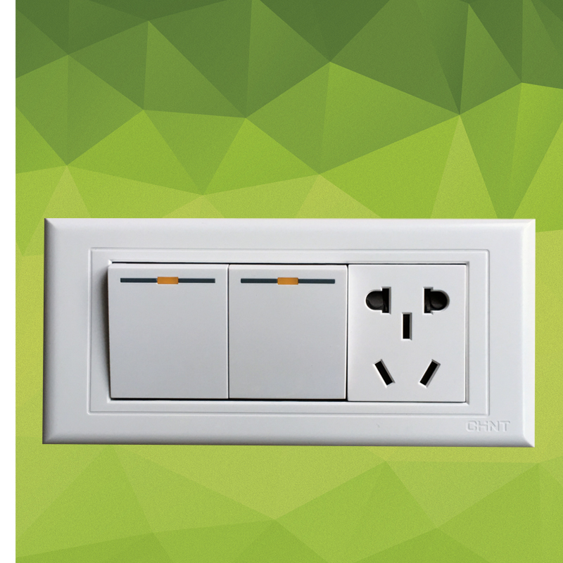 Zhengtai 118 type two open one plug switch socket NEW5G Three double switches One small five-hole panel 2 open 1 small 5 holes