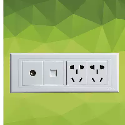 Zhengtai 118 type TV computer two sockets NEW5G wired network cable dual small five-hole panel closed-circuit network 2 plugs