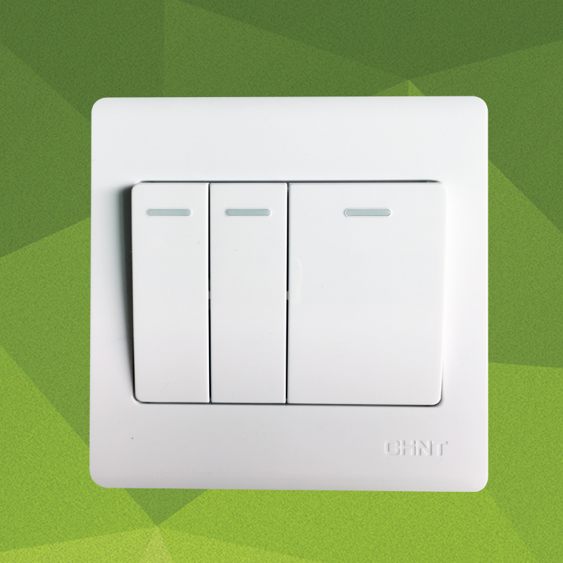 CHINT switch socket 7D one-open multi-control two-open double-cut panel Three-open one-joint midway switch double-pole double-throw